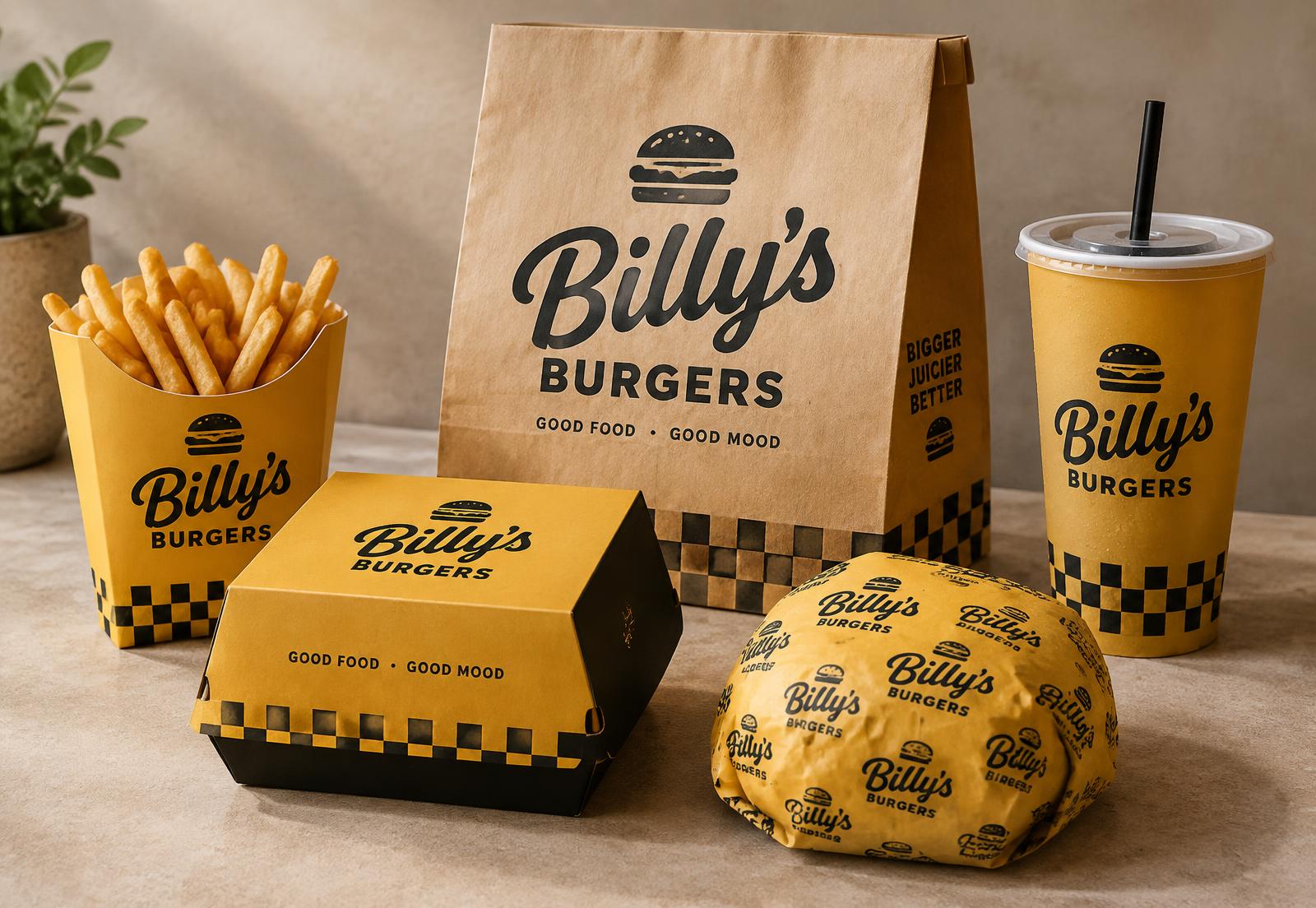 Billy's Burgers complete packaging range